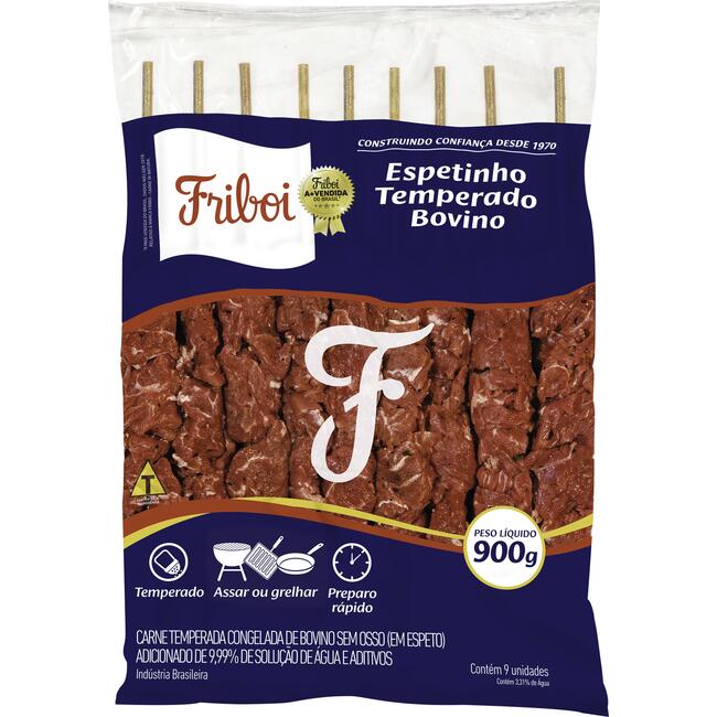Espeto de Carne Bovina Friboi Congelado 900g