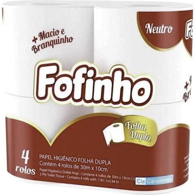 Papel Higiênico Fofinho Folha Dupla - 30m 4 un
