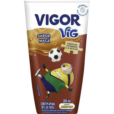Refresco Adoçado Maçã Minions Vigor Vig Caixa 200ml