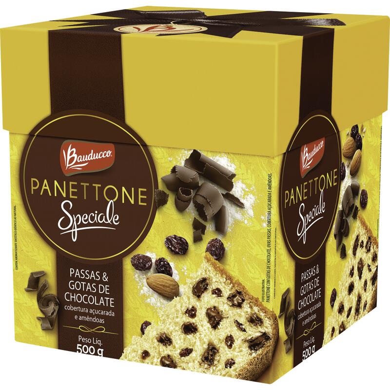 Panettone Especial Bauducco Passas e gotas de choc 500g