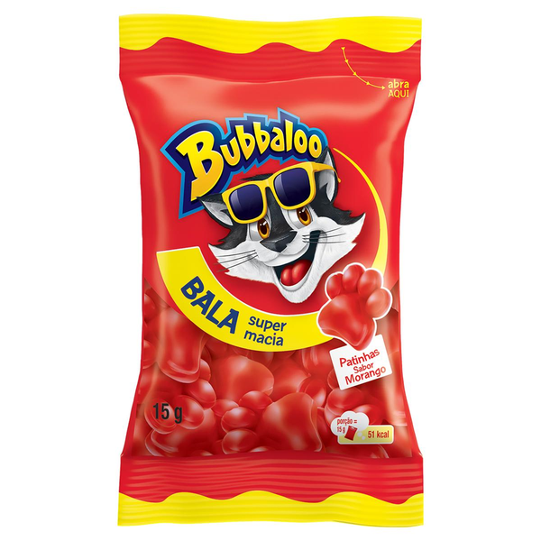 Bala Bubbaloo 15g - Morango