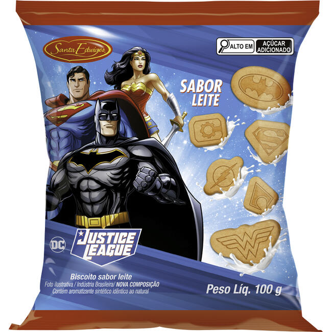 Biscoito Santa Edwiges Liga da Justiça Leite 100g
