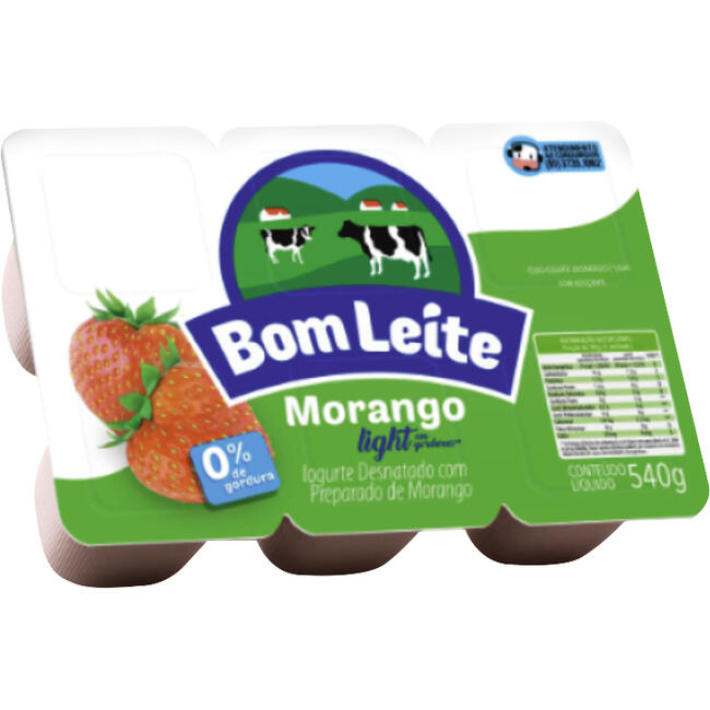 Iogurte Bom Leite Morango Light 540g