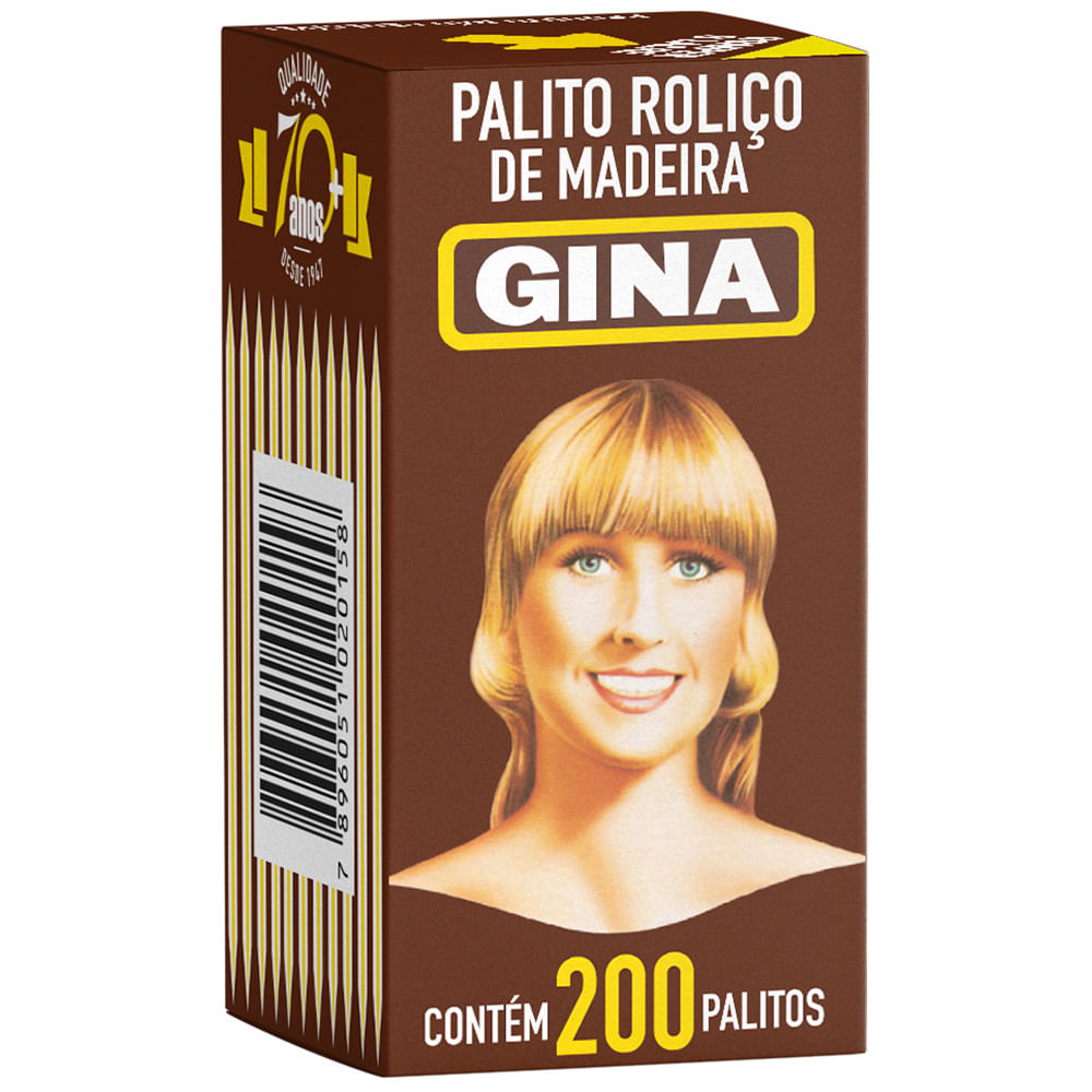 Palito Gina Madeira Roliço 200 Unidades