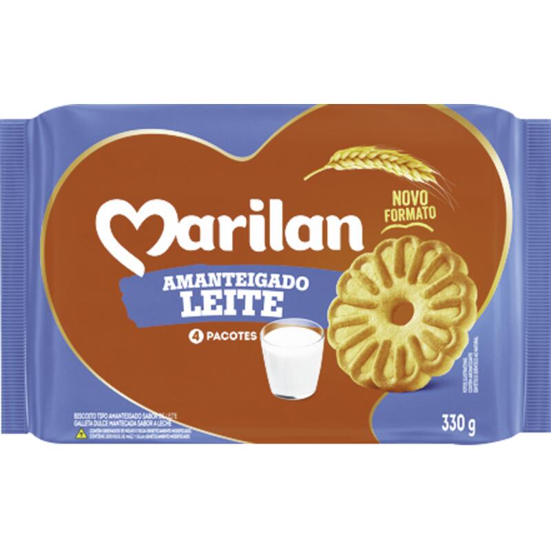 Biscoito Amanteigado Marilan Leite 330g