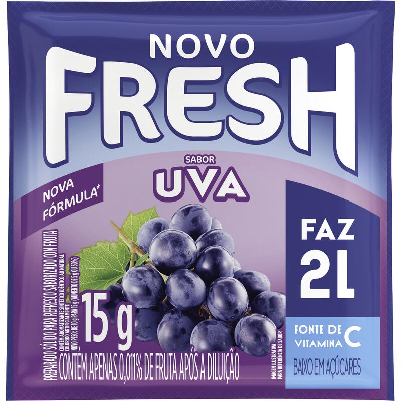 Refresco em Pó Uva Fresh Pacote 15g