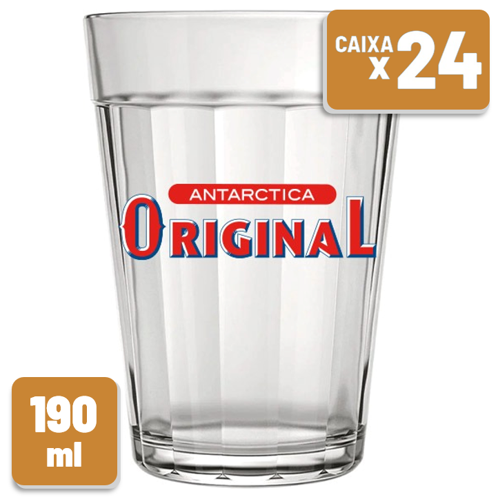 Copo Americano Antarctica Original Vidro 190ml Caixa c/ 24 Un