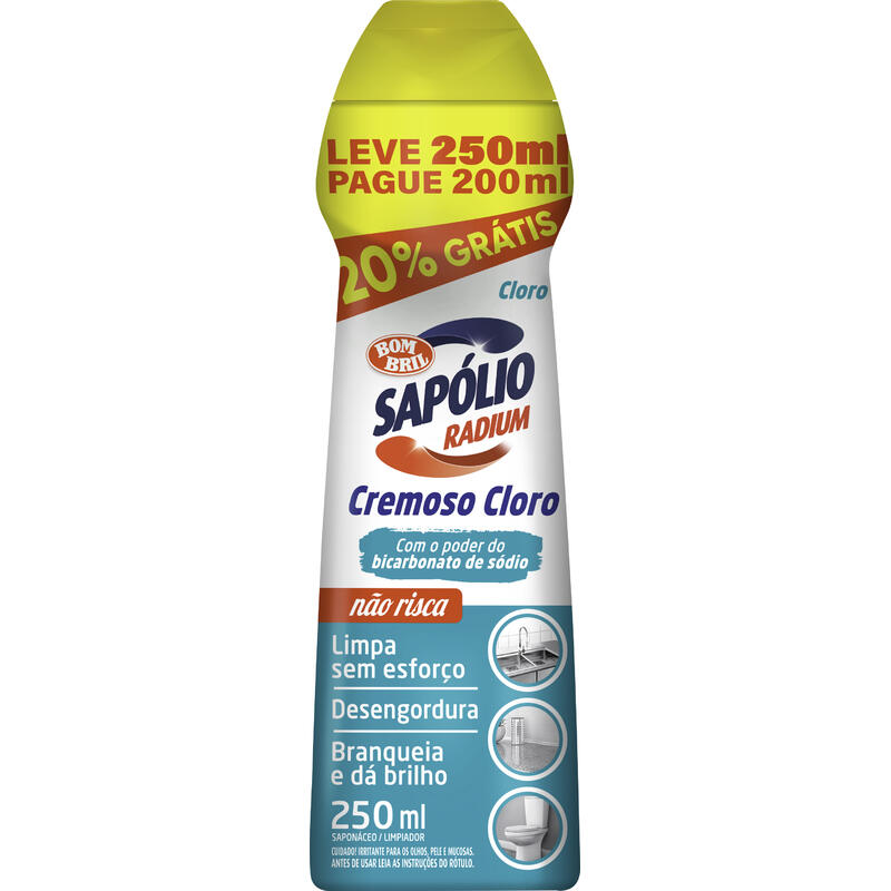 Saponáceo Cremoso Sapólio Radium Squeeze Leve 250ml Pague 200ml