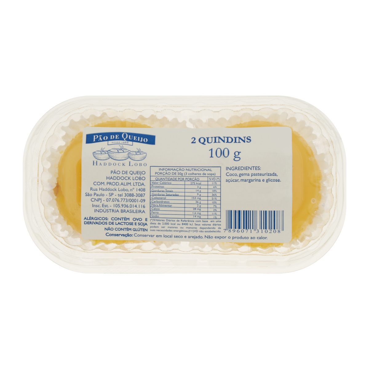 Quindim Pão de Queijo Bandeja 100g 2 Unidades