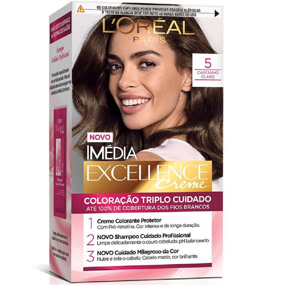 Tintura Permanente Imédia Excellence L’oréal Paris 5.0 Castanho Claro