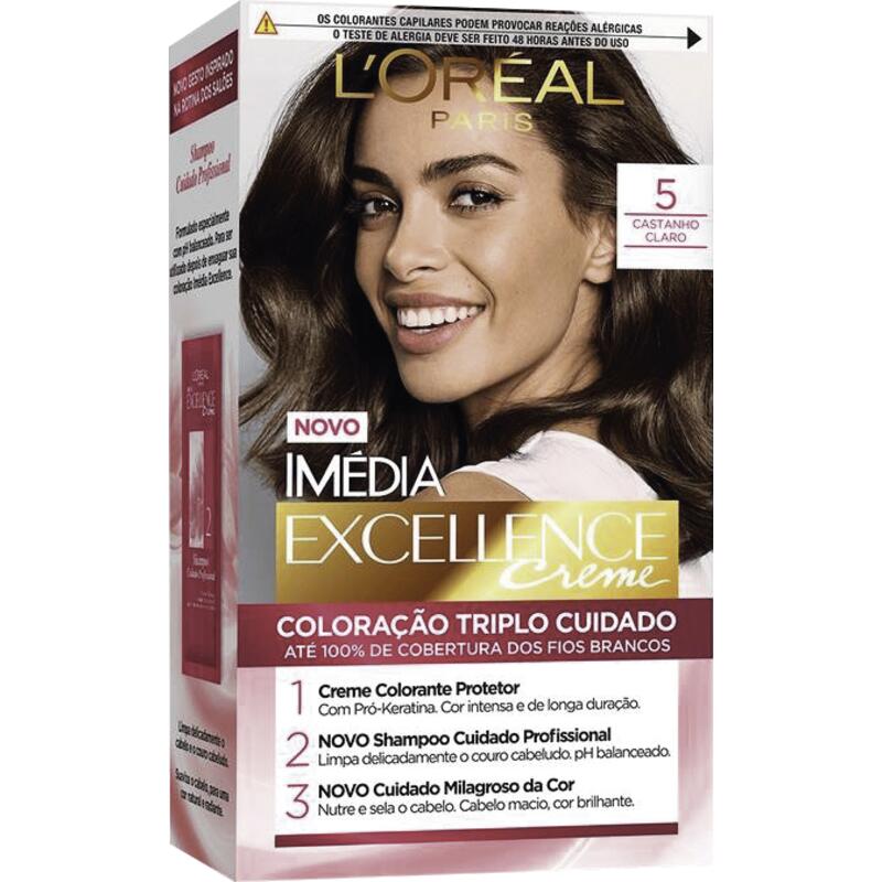 Tintura Permanente Imédia Excellence L’oréal Paris 5.0 Castanho Claro