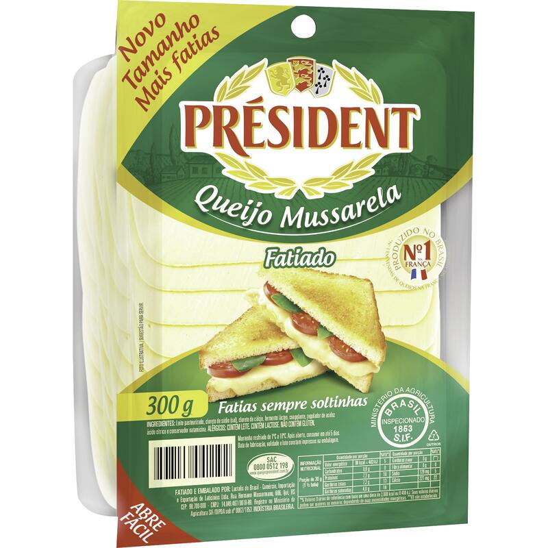 Queijo Mussarela Président Fatiado 300g