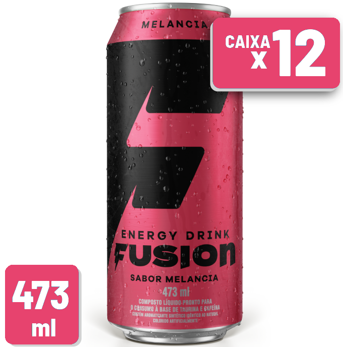 Energético Fusion Melancia Lata 473ml Caixa c/ 12 un