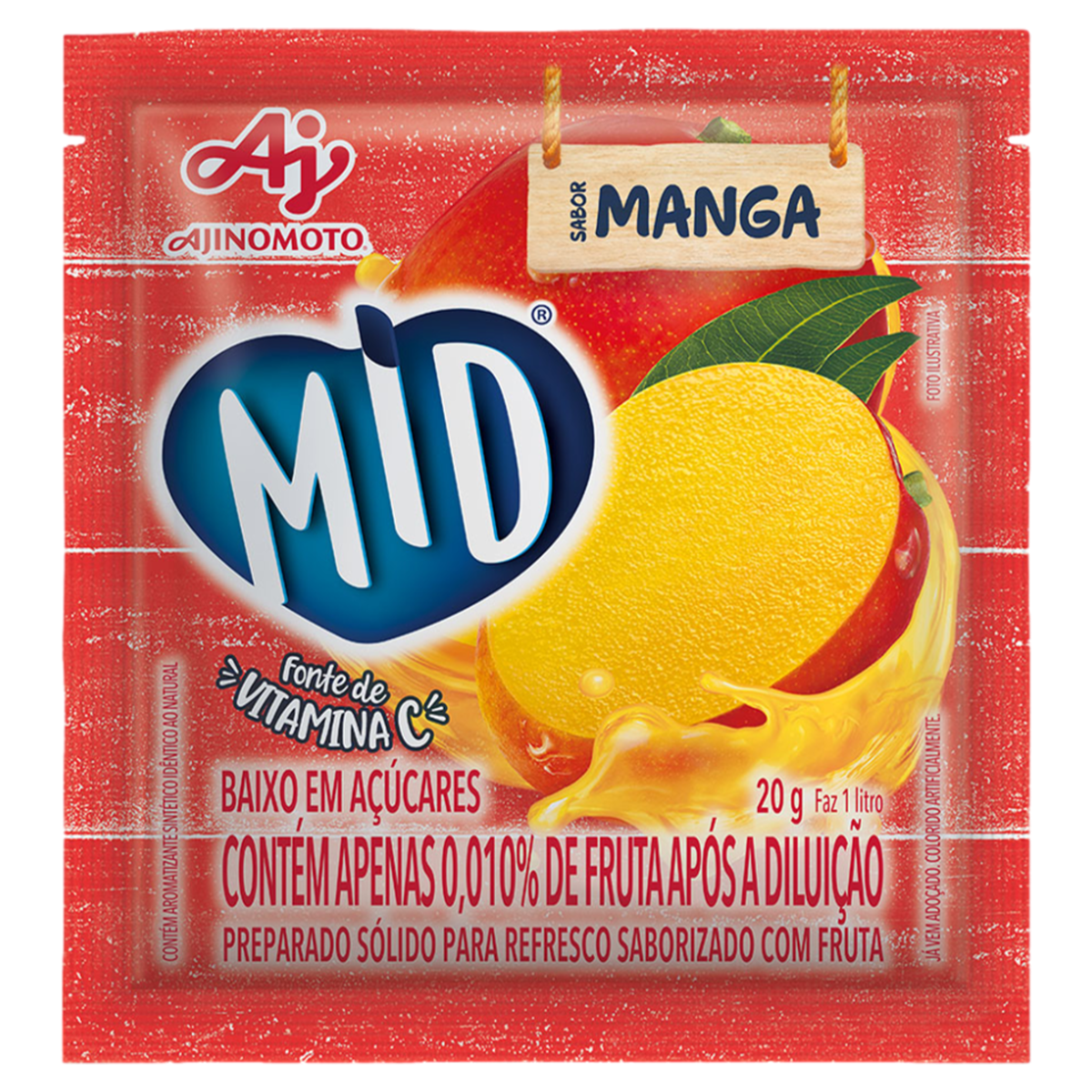 Refresco em Pó Manga Mid Pacote 20g
