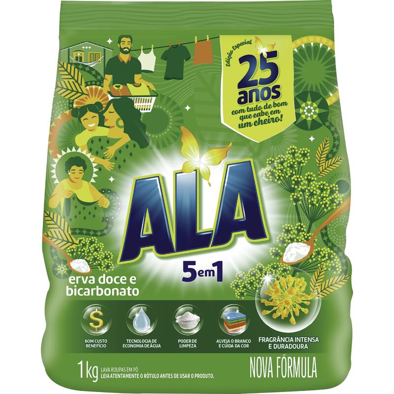 Lava Roupas em Pó Ala Erva Doce e Bicarbonato 1kg