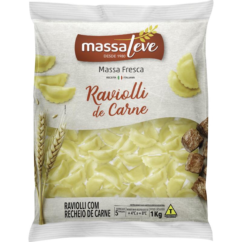 Ravioli Massa Leve Carne 1kg