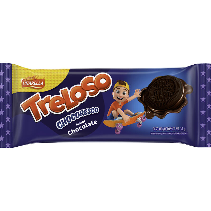 Biscoito Recheado Treloso Chocoresco Chocolate 37g