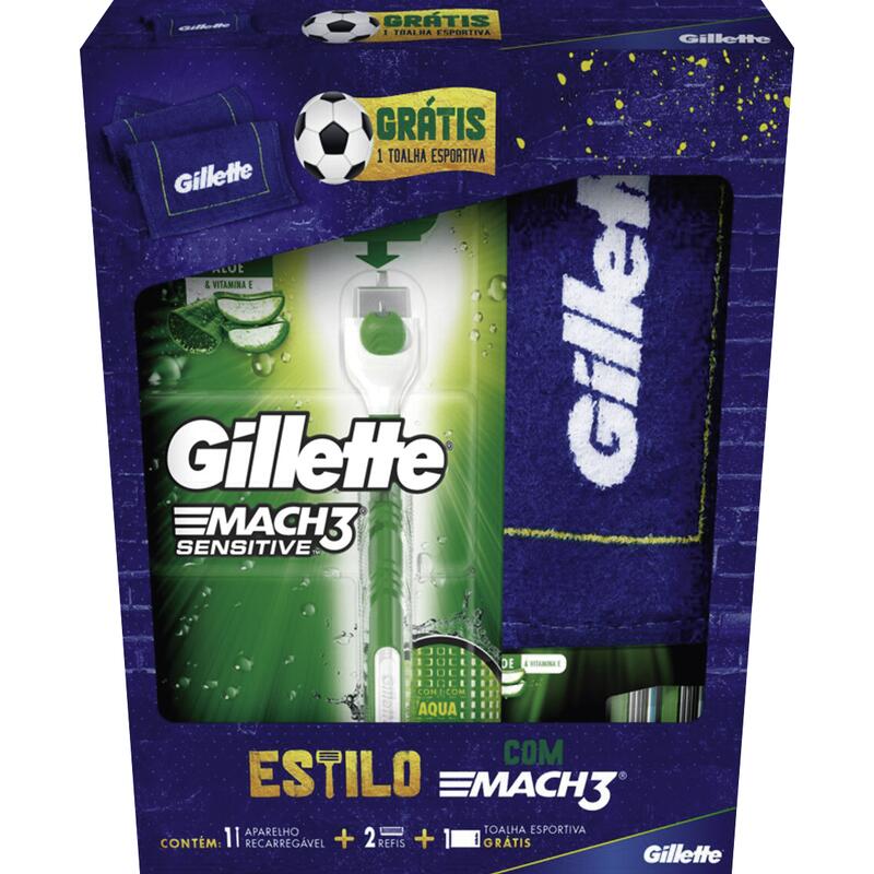Kit Mach3 Gillette 1 Aparelho+2 Carga+1 Toalha gts