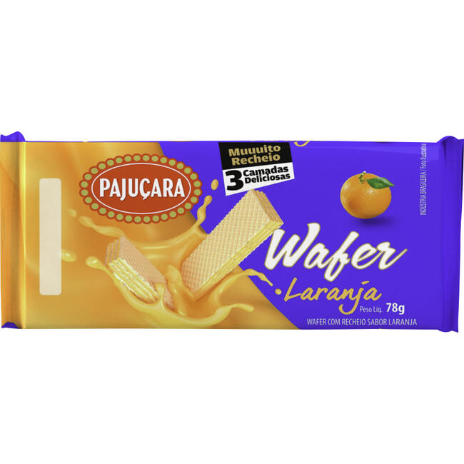 Biscoito Wafer Pajuçara Laranja 78g