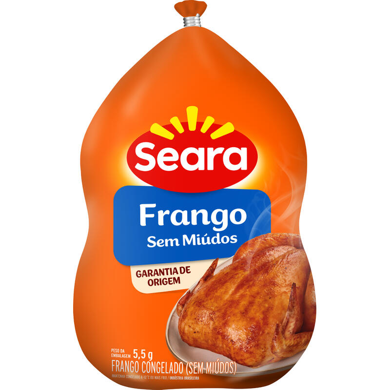 Frango Carcaça Seara Congelado Preço por quilo no pacote