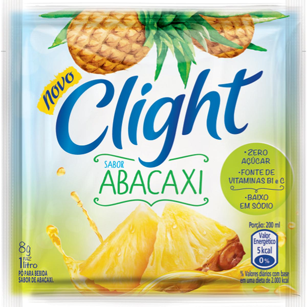 Refresco em pó Clight Sem Açúcar Abacaxi 8g