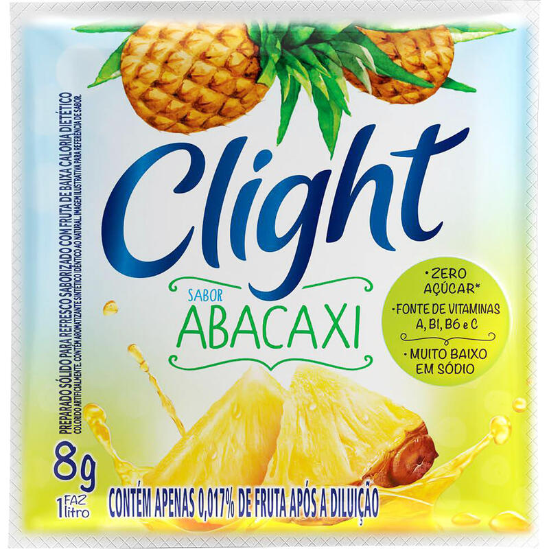 Refresco em pó Clight Sem Açúcar Abacaxi 8g