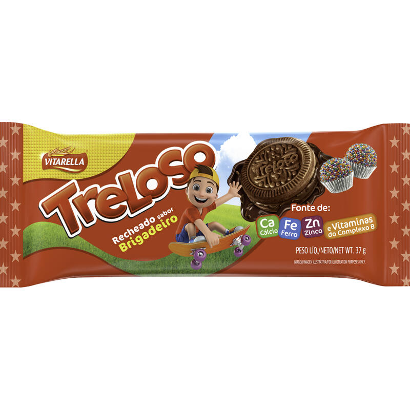 Biscoito Recheado Treloso Brigadeiro 37g
