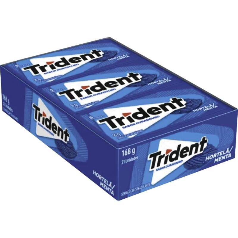 Chiclete Trident Adams Hortelã s açúcar 21x8g