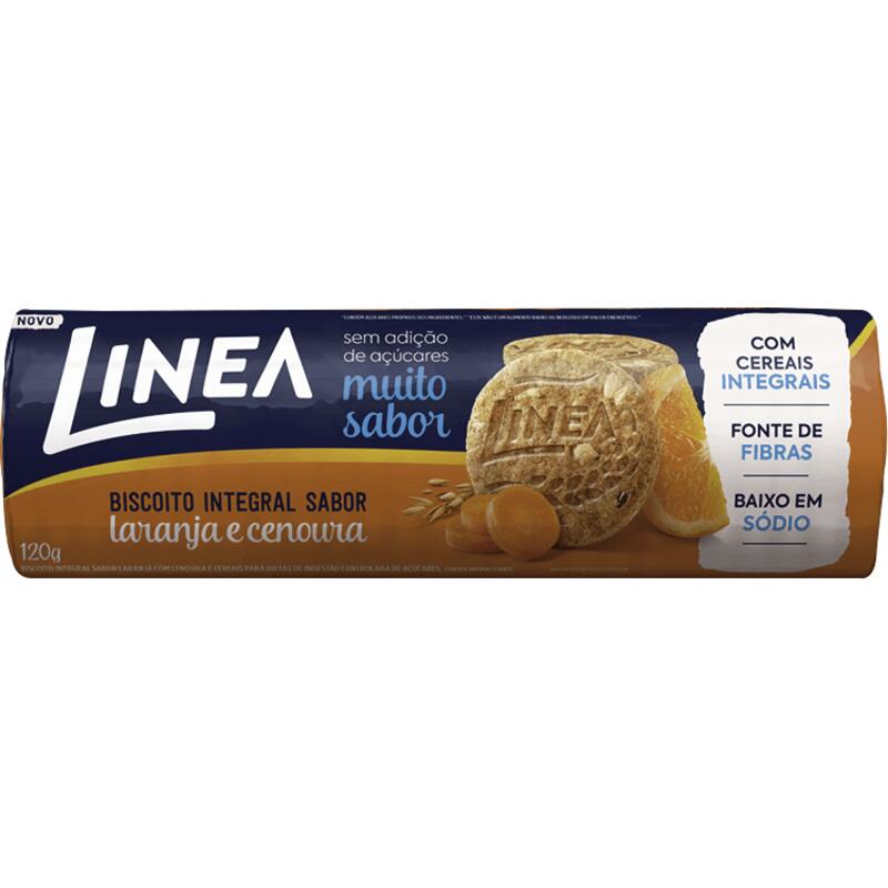 Biscoito Sem Açúcar Linea Laranja e Cenoura 120g