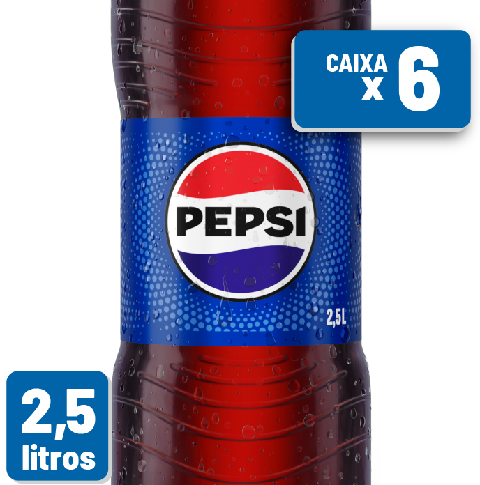 Refrigerante Pepsi Cola Pet 2,5L Caixa c/ 6 un