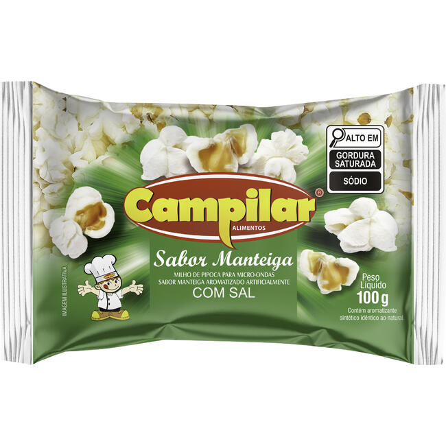 Milho de Pipoca para Micro-ondas Campilar Manteiga 100g