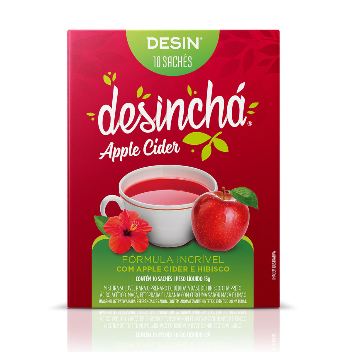Chá DESINCHÁ Apple Cider e Hibisco com 10 Sachês