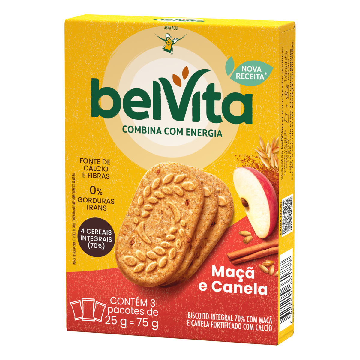 Biscoito BelVita Maçã E Canela Multipack 75g com 3 Unidades de 25g