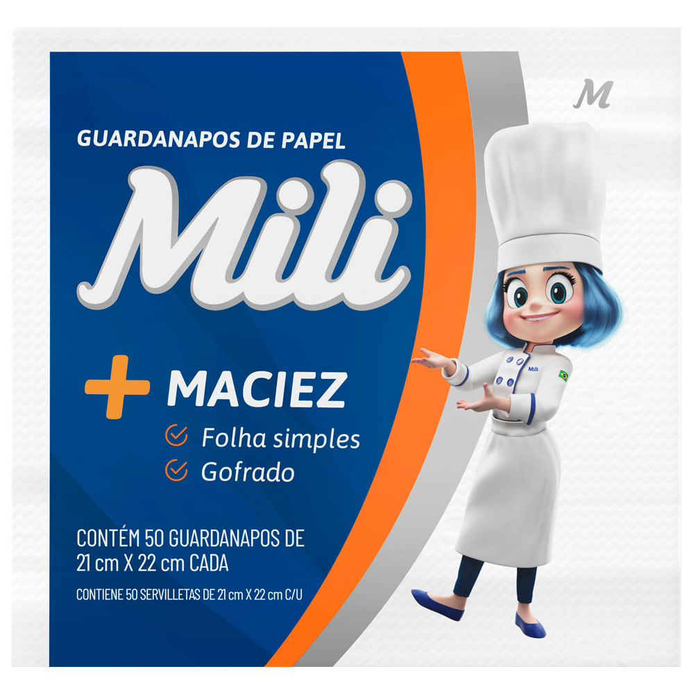 Guardanapo de Papel Mili Pequeno 21x22cm 50un