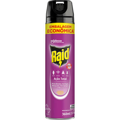 Inseticida Aerossol Raid Multi Insetos Ação Total 360ml
