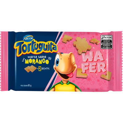 Biscoito Wafer Tortuguita Morango 85g