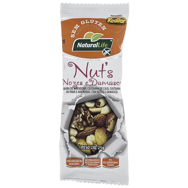 Barra Nuts Kodilar Damasco e nozes 25g