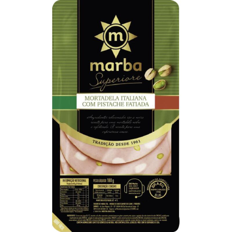 Mortadela Italiana com Pistache Marba Fatiada 180g