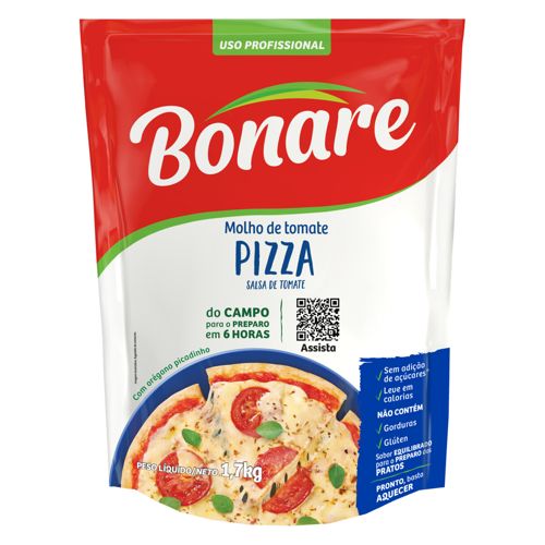 Molho de Tomate Bonare Pizza 1,7kg