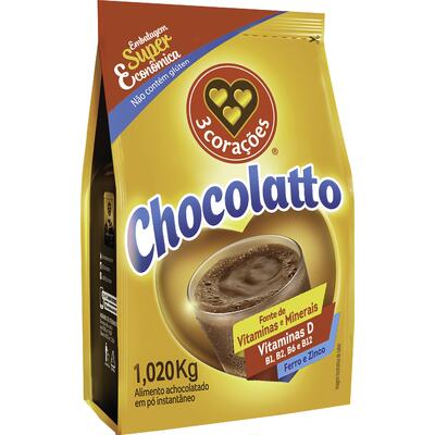 Achocolatado em Pó Chocolatto 3 Corações 1,020kg