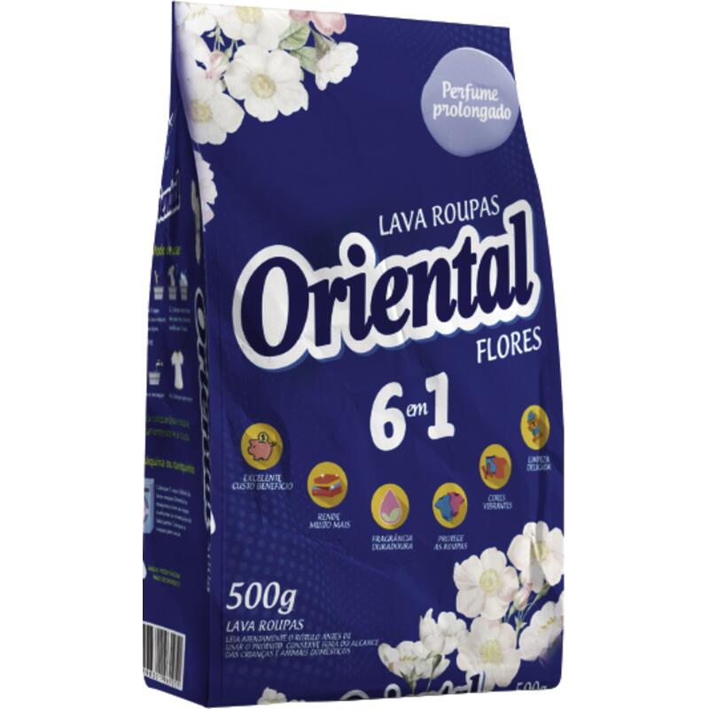 Lava Roupas em Pó Oriental Flores 500g