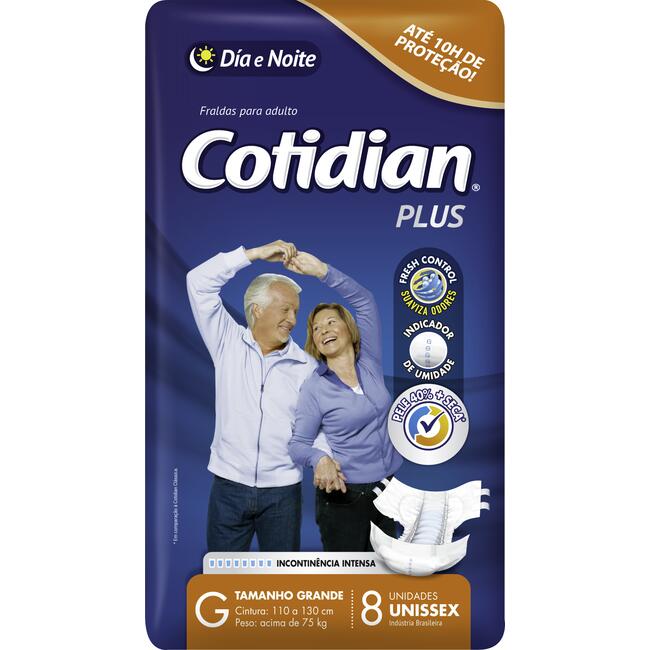 Fralda Geriátrica Cotidian Plus - G 8 un