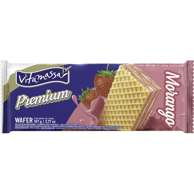 Biscoito Wafer Vitamassa Morango 107g