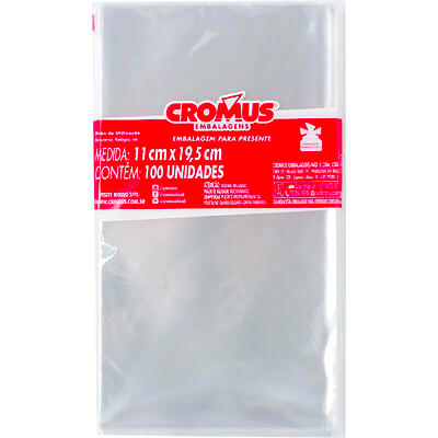 Saco Transparente Cromus 11x19cm 100un