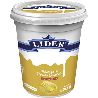Manteiga Líder 500g - Com Sal - Pote