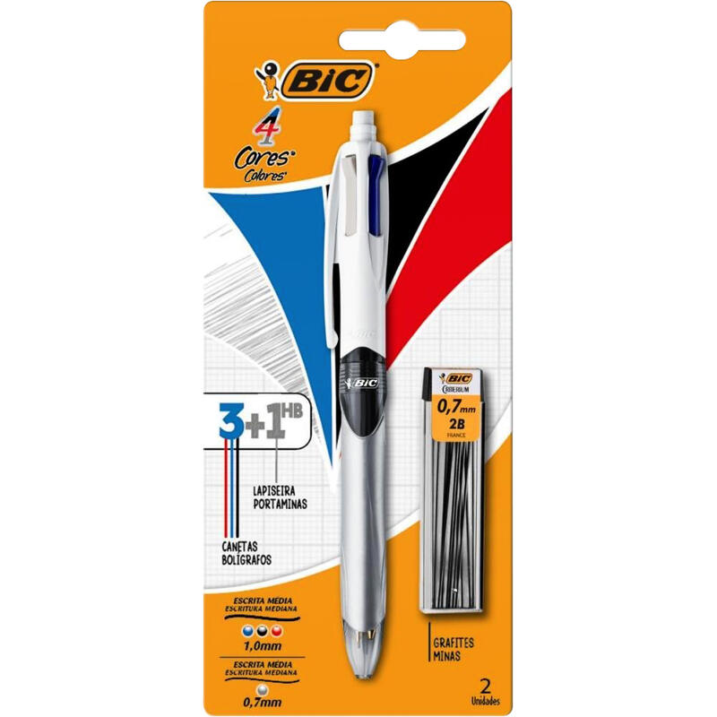Caneta 4 Cores Bic 3+1 Lapiseira un