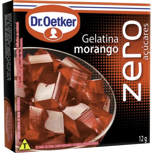Pó para gelatina DR OETKER zero morango 12g