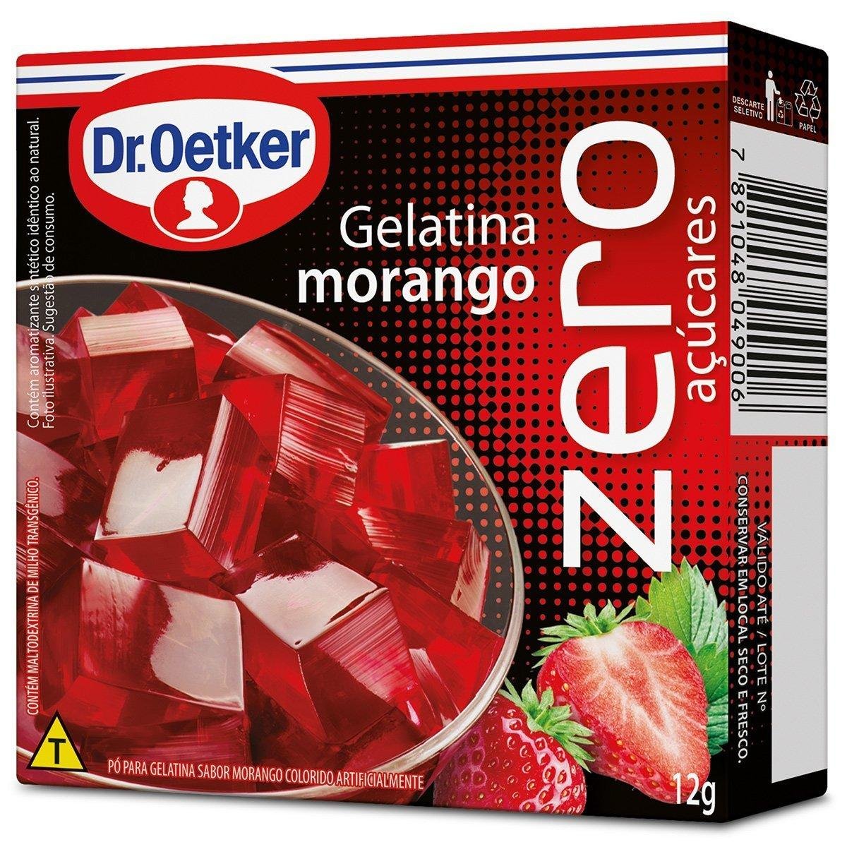 Pó para gelatina DR OETKER zero morango 12g