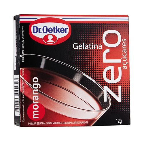 Pó para gelatina DR OETKER zero morango 12g