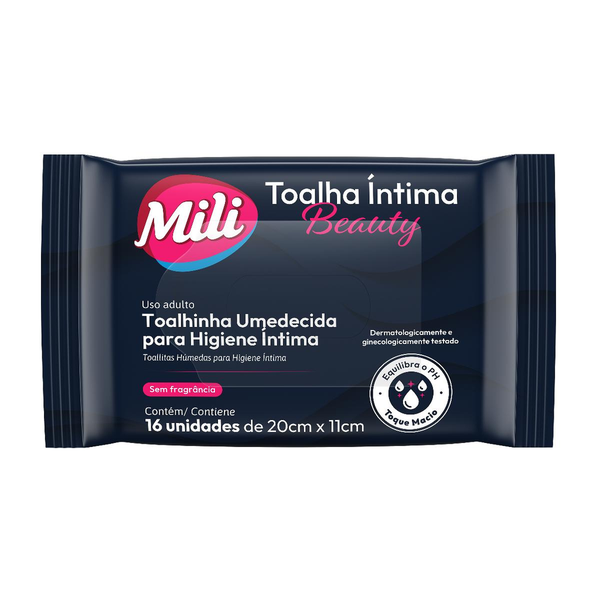 Toalha Íntima Mili Beauty - Com 20 Unidades